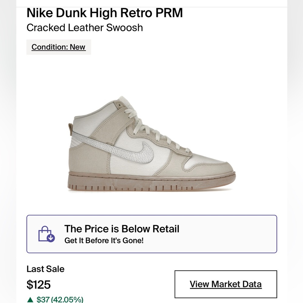 NWT Nike dunk, high retro PRM. Tan special edition size 12